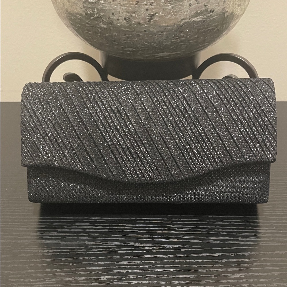 NWT D’Margeaux Black Shimmer Clutch